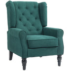 Fauteuil d'appoint haut capitonné avec pieds en bois, vert foncé