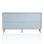 Bahut buffet moderne à 4 portes avec pieds en métal, couleur champagne