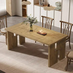 Table de salle à manger rectangulaire 160 cm, marron clair, 4 à 6 places