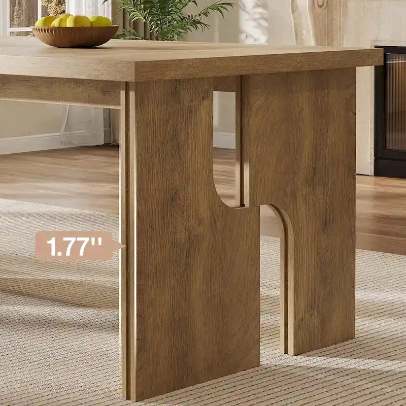 Table de salle à manger rectangulaire 160 cm, marron clair, 4 à 6 places