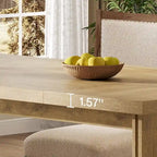 Table de salle à manger rectangulaire 160 cm, marron clair, 4 à 6 places