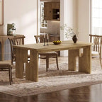 Table de salle à manger rectangulaire 160 cm, marron clair, 4 à 6 places