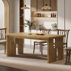 Table de salle à manger rectangulaire 160 cm, marron clair, 4 à 6 places