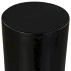 Table d'appoint ronde en bois de manguier de 30,5 cm avec pied tourné, noir mat