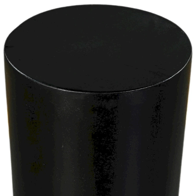 Table d'appoint ronde en bois de manguier de 30,5 cm avec pied tourné, noir mat