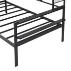 Lit de repos en métal avec bureau mobile, étagères grillagées et portant, blanc / noir, simple / double