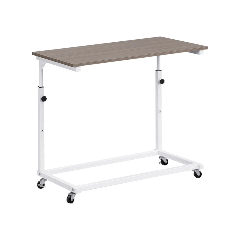 Lit de repos en métal avec bureau mobile, étagères grillagées et portant, blanc / noir, simple / double