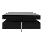 Table basse laquée avec 4 tiroirs, Noir / Blanc