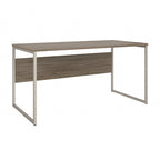 Bureau informatique de 60 po avec pattes en métal et gestion des câbles, hickory moderne / noyer noir / gris platine / gris orage / blanc