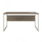 Bureau informatique de 60 po avec pattes en métal et gestion des câbles, hickory moderne / noyer noir / gris platine / gris orage / blanc
