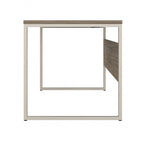 Bureau informatique de 60 po avec pattes en métal et gestion des câbles, hickory moderne / noyer noir / gris platine / gris orage / blanc