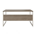 Bureau informatique de 60 po avec pattes en métal et gestion des câbles, hickory moderne / noyer noir / gris platine / gris orage / blanc