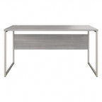 Bureau informatique de 60 po avec pattes en métal et gestion des câbles, hickory moderne / noyer noir / gris platine / gris orage / blanc