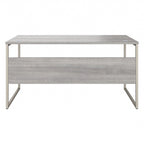 Bureau informatique de 60 po avec pattes en métal et gestion des câbles, hickory moderne / noyer noir / gris platine / gris orage / blanc