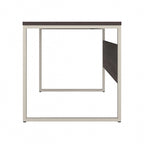 Bureau informatique de 60 po avec pattes en métal et gestion des câbles, hickory moderne / noyer noir / gris platine / gris orage / blanc