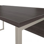 Bureau informatique de 60 po avec pattes en métal et gestion des câbles, hickory moderne / noyer noir / gris platine / gris orage / blanc