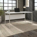 Bureau informatique de 60 po avec pattes en métal et gestion des câbles, hickory moderne / noyer noir / gris platine / gris orage / blanc