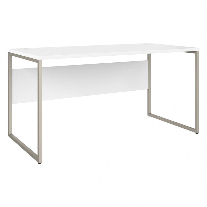 Bureau informatique de 60 po avec pattes en métal et gestion des câbles, hickory moderne / noyer noir / gris platine / gris orage / blanc
