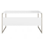 Bureau informatique de 60 po avec pattes en métal et gestion des câbles, hickory moderne / noyer noir / gris platine / gris orage / blanc