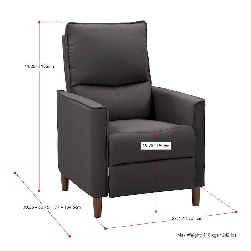 Fauteuil inclinable manuel avec repose-jambes haut, gris / anthracite / beige