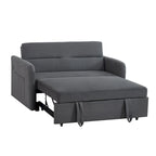 Canapé-lit gigogne avec chargement USB et roulettes, Gris / Blanc / Noir, 2 places