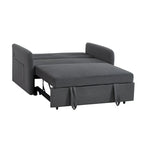 Canapé-lit gigogne avec chargement USB et roulettes, Gris / Blanc / Noir, 2 places