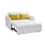 Canapé-lit gigogne avec chargement USB et roulettes, Gris / Blanc / Noir, 2 places