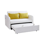 Canapé-lit gigogne avec chargement USB et roulettes, Gris / Blanc / Noir, 2 places