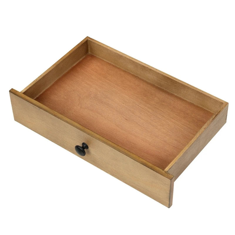Banc de rangement d'entrée avec coussin, 2 tiroirs et porte-chaussures, pin ancien / bleu / gris délavé
