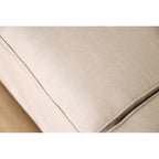 Canapé d'angle en tissu de lin beige/gris, 4-5 places