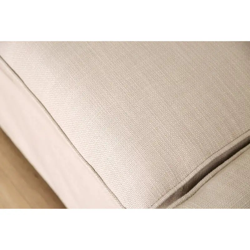 Canapé d'angle en tissu de lin beige/gris, 4-5 places