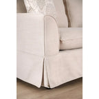 Canapé d'angle en tissu de lin beige/gris, 4-5 places