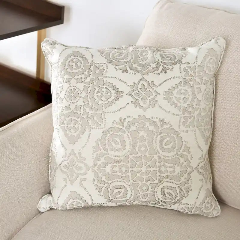Canapé d'angle en tissu de lin beige/gris, 4-5 places