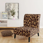 Fauteuil d'appoint rembourré imprimé léopard, marron, fauteuil d'appoint / crapaud / fauteuil club