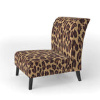Fauteuil d'appoint rembourré imprimé léopard, marron, fauteuil d'appoint / crapaud / fauteuil club