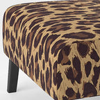 Fauteuil d'appoint rembourré imprimé léopard, marron, fauteuil d'appoint / crapaud / fauteuil club