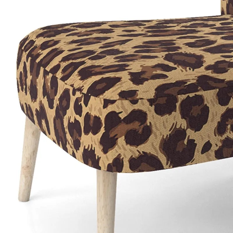 Fauteuil d'appoint rembourré imprimé léopard, marron, fauteuil d'appoint / crapaud / fauteuil club