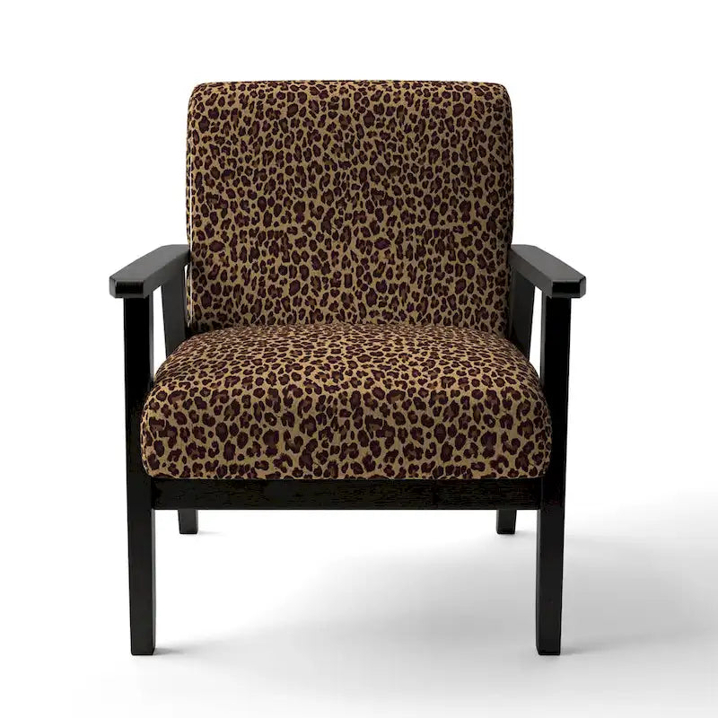 Fauteuil d'appoint rembourré imprimé léopard, marron, fauteuil d'appoint / crapaud / fauteuil club