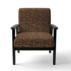 Fauteuil d'appoint rembourré imprimé léopard, marron, fauteuil d'appoint / crapaud / fauteuil club