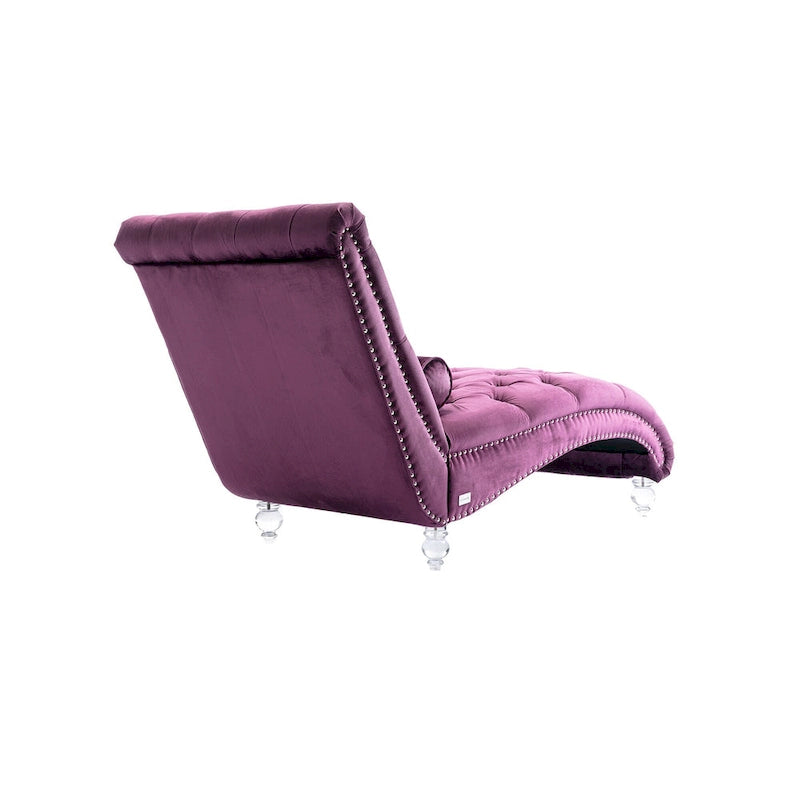 Méridienne en velours capitonné avec traversin, plusieurs coloris, 1 place
