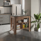Îlot de cuisine avec 3 étagères de rangement et espace pour tabourets, plusieurs coloris