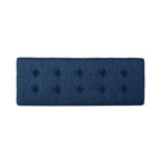 Banc de rangement en tissu gaufré capitonné avec pieds en bois courbé, Beige / Vieux rose / Gris clair / Bleu clair / Bleu marine