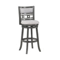 Tabouret de bar pivotant à dossier ovale ajouré et repose-pieds en anneau, gris clair / blé clair