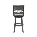 Tabouret de bar pivotant à dossier ovale ajouré et repose-pieds en anneau, gris clair / blé clair