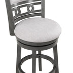 Tabouret de bar pivotant à dossier ovale ajouré et repose-pieds en anneau, gris clair / blé clair