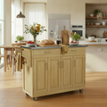 Dessert de cuisine mobile avec plateau en acier inoxydable, finition bois naturel