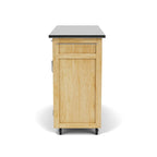 Dessert de cuisine mobile avec plateau en acier inoxydable, finition bois naturel