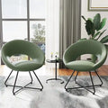 Fauteuil pivotant d'appoint moderne du milieu du siècle avec pieds en métal, vert olive