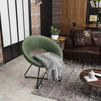 Fauteuil pivotant d'appoint moderne du milieu du siècle avec pieds en métal, vert olive