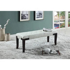 Banc ottoman capitonné avec surpiqûres en losange et pieds incurvés, marron / expresso / gris / rouge / blanc